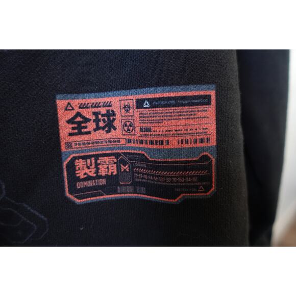 Matrix Fire Hoodie Mens Large Zip Up 1% Human Co-Creation Techwear Cyberpunk - Picture 4 of 10